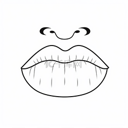 人体轮廓图图片_可爱嘴唇的轮廓图和唇形涂鸦设计