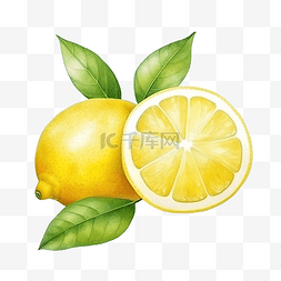 溅起的水彩图片_水彩柠檬水果
