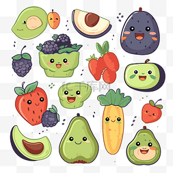 水果蔬菜卡通图片_健康食品 向量