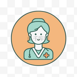 女医生icon图片_灰色女医生的护士图标图标 向量