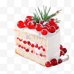 鲜红的图片_圣诞餐桌上漂亮美味的蛋糕，上面