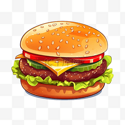 汉堡包平面插图