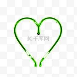 爱心绿色背景图片_绿色霓虹爱心形状