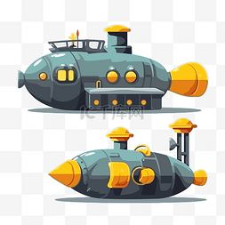 交通卡图片_潜艇剪贴画卡通潜艇和宇宙飞船矢