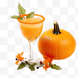 果酱png图片_桌上有万圣节装饰的秋季橙色假日