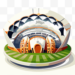 卡通足球场图片_3d 板球场设计概念与体育场 向量
