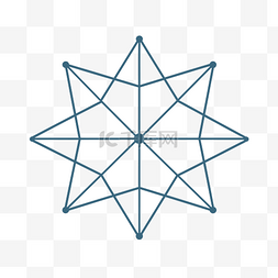 蓝色线条极简图片_带有线条的蓝色星星 向量