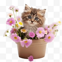 盆栽小猫 可爱花猫 花盆 kitty 可爱