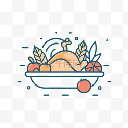 有线用户图片_火鸡和蔬菜准备在碗里吃，有线条