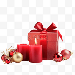 桌面红色装饰图片_红色装饰的圣诞艺术