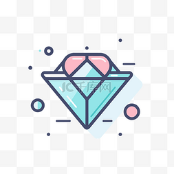 白色背景上蓝色和粉色的钻石符号