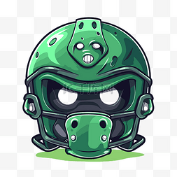 绿色橄榄球头盔 向量