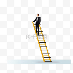 砖头梯子图片_商人走上商业成功的阶梯