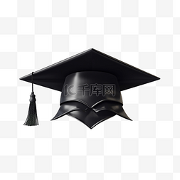 毕业返校图片_3D 毕业帽，带有文凭元素，用于返
