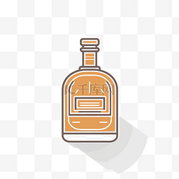 威士忌瓶瓶橙色糖浆线图案线图像