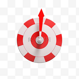靶心图表图片_带有复选标记的红白色目标隔离 3D