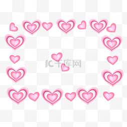 简约几何粉色图片_情人节简约爱心几何边框