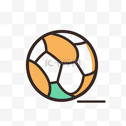 带有线条艺术的足球图标 向量