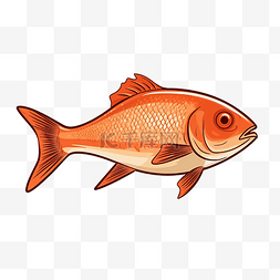 动物水彩简单图片_简单画的鱼隔离