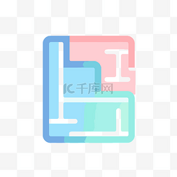 l标志图片_字母 l 标志为浅蓝色和粉色 向量