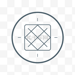 圆圈中的正方形图标 向量