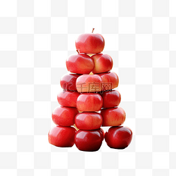红色高清背景图片_秋季户外木桌上的红苹果金字塔
