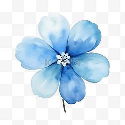 桉树素材图片_蓝色水彩简单花