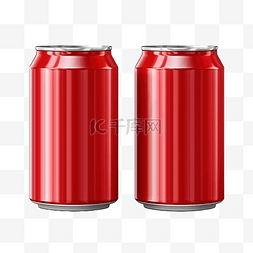 啤酒水滴图片_逼真的红色罐头，带有水滴，用于