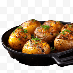 调味香料图片_煮熟的土豆感恩节传统食品烤土豆