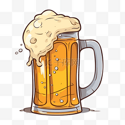 啤酒剪贴画卡通插图一个杯子与液