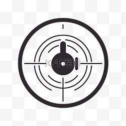 黑色和白色的枪目标图标 向量