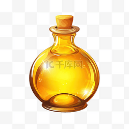 黄色药水图片_瓶子里的黄色药水插画gui元素