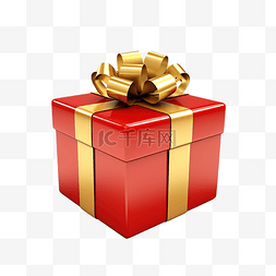 圣诞惊喜节图片_3d 礼品盒金红色圣诞节日礼品包装