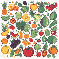 水果和蔬菜剪贴画各种水果都是用