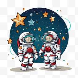 太空服卡通图片_宇航员为太空中穿着圣诞属性的明