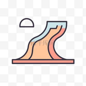 波浪线图标抽象海浪在夏天 向量素材图片免费下载-千库网