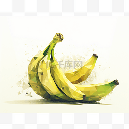 香蕉抽象黄色图形插图与三角形