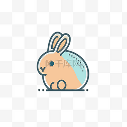 柔和颜色的小兔子图标 向量
