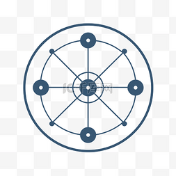 蓝色圆圈上有八个圆圈 向量