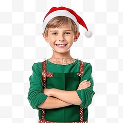 提供帮助图片_欢快的精灵孩子微笑着准备在圣诞