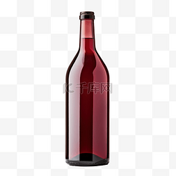 没有标签的玻璃红酒瓶的图像