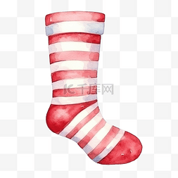 粉色的袜子图片_水彩袜子圣诞节