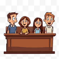 成人证词剪贴画卡通卡通陪审团桌