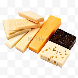 各种形状和变体的奶酪棒