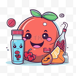 水果log设计图片_葡萄糖剪贴画橙子的卡通人物有一