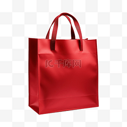 商品装饰素材图片_红色购物袋 PNG