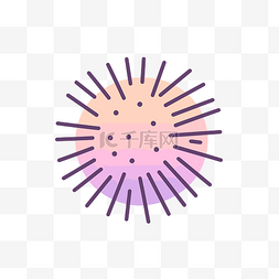 带有粉色和紫色条纹的冠状病毒图