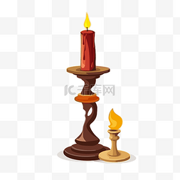 卡通游戏棋图片_烛台剪贴画木制蜡烛和小烛台卡通