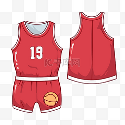 球衣图片_篮球球衣剪贴画红色篮球制服和短