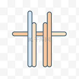 线性图标蓝色图片_蓝色和橙色的两条手臂的线性图标